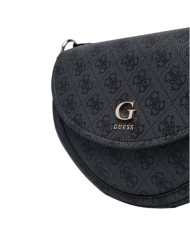 Tracolla Donna Guess Coleen 4 G Logo Leather Coal Black