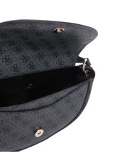 Tracolla Donna Guess Coleen 4 G Logo Leather Coal Black