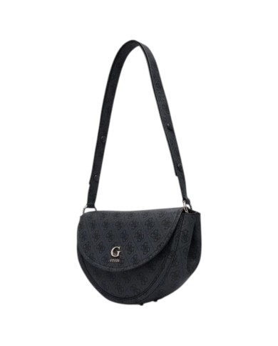 Tracolla Donna Guess Coleen 4 G Logo Leather Coal Black