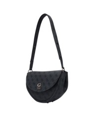 Tracolla Donna Guess Coleen 4 G Logo Leather Coal Black