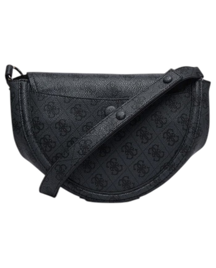 Tracolla Donna Guess Coleen 4 G Logo Leather Coal Black