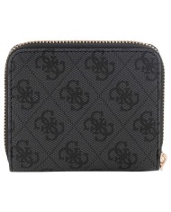 Portafoglio Donna Guess Laurel II Slg 4 G Logo Leather Coal Black