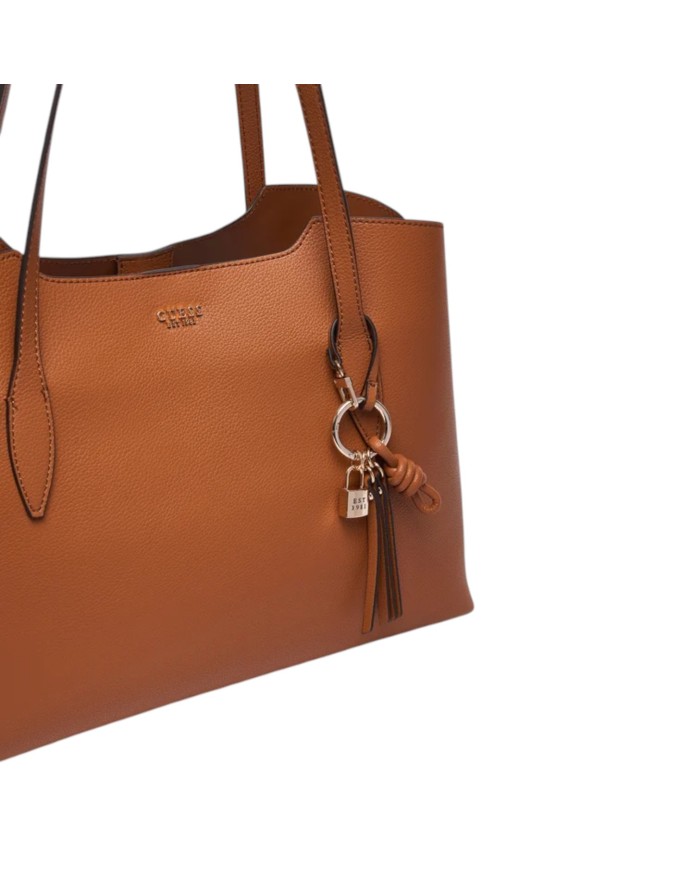 Shopper Donna Guess Melody Con Pochette Leather Caramel Brown