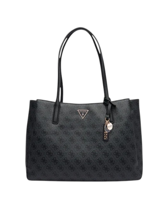 Shopper Donna Guess Noelle 4 G Logo Leather Coal Black
