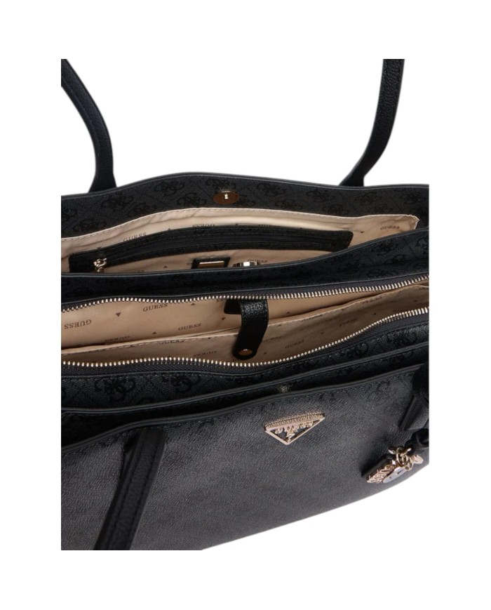 Shopper Donna Guess Noelle 4 G Logo Leather Coal Black