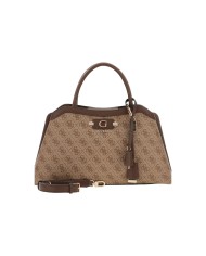 Borsa A Mano Donna Guess Lindsey 4 G Logo Con Tracolla Leather Latte Beige
