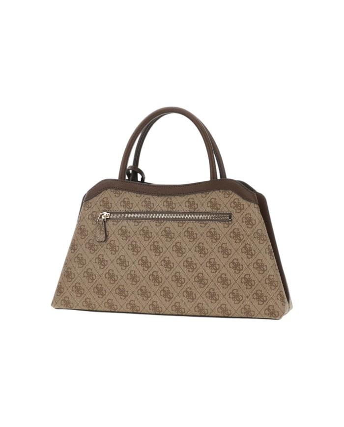 Borsa A Mano Donna Guess Lindsey 4 G Logo Con Tracolla Leather Latte Beige