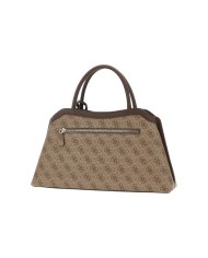 Borsa A Mano Donna Guess Lindsey 4 G Logo Con Tracolla Leather Latte Beige