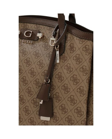 Shopper Donna Guess Lindsey 4 G Logo Leather Latte Beige