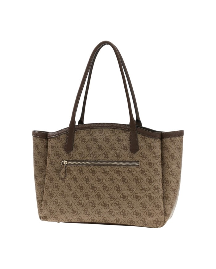 Shopper Donna Guess Lindsey 4 G Logo Leather Latte Beige