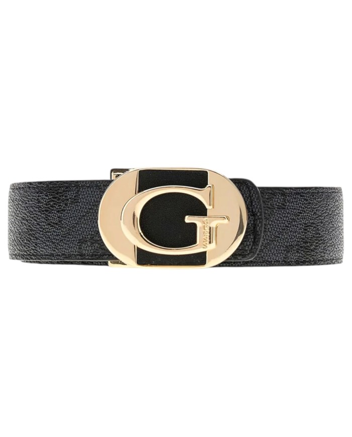 Cintura Donna Guess Coleen 4 G Logo Reversibile Leather Black Coal
