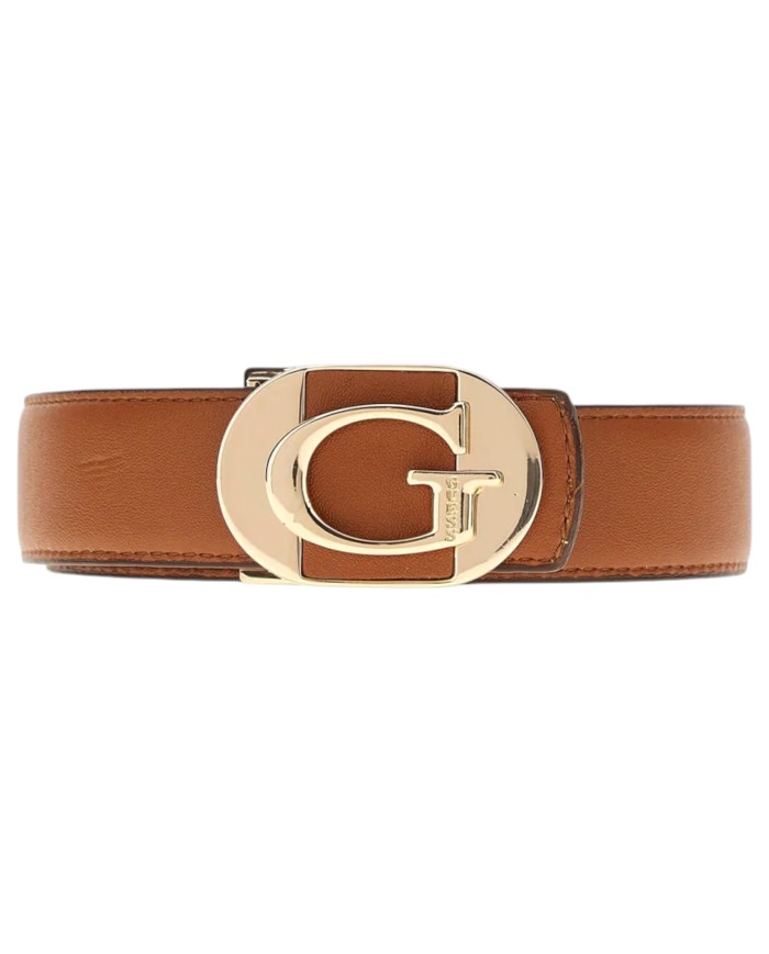 Cintura Donna Guess Coleen 4 G Logo Reversibile Leather Cognac Beige