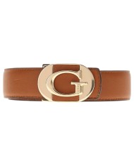 Cintura Donna Guess Coleen 4 G Logo Reversibile Leather Cognac Beige