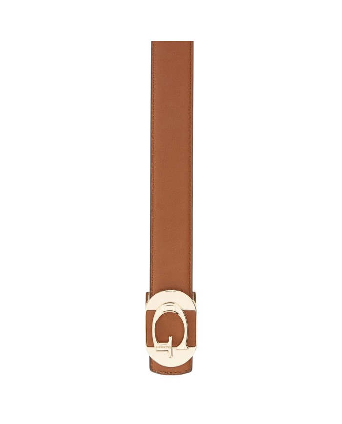 Cintura Donna Guess Coleen 4 G Logo Reversibile Leather Cognac Beige