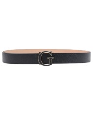 Cintura Donna Guess Amorette Fibbia G Logo Reversibile Leather Black Beige