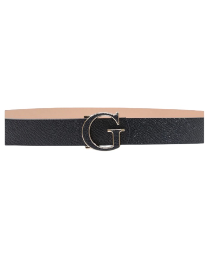 Cintura Donna Guess Amorette Fibbia G Logo Reversibile Leather Black Beige