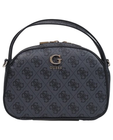 Tracolla Guess Donna Coleen 4 G Logo Leather Coal Black