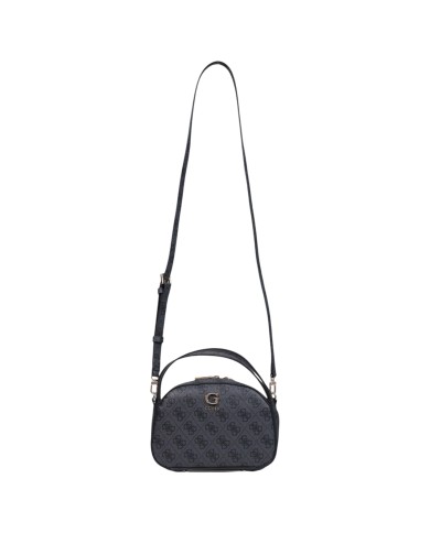 Tracolla Guess Donna Coleen 4 G Logo Leather Coal Black