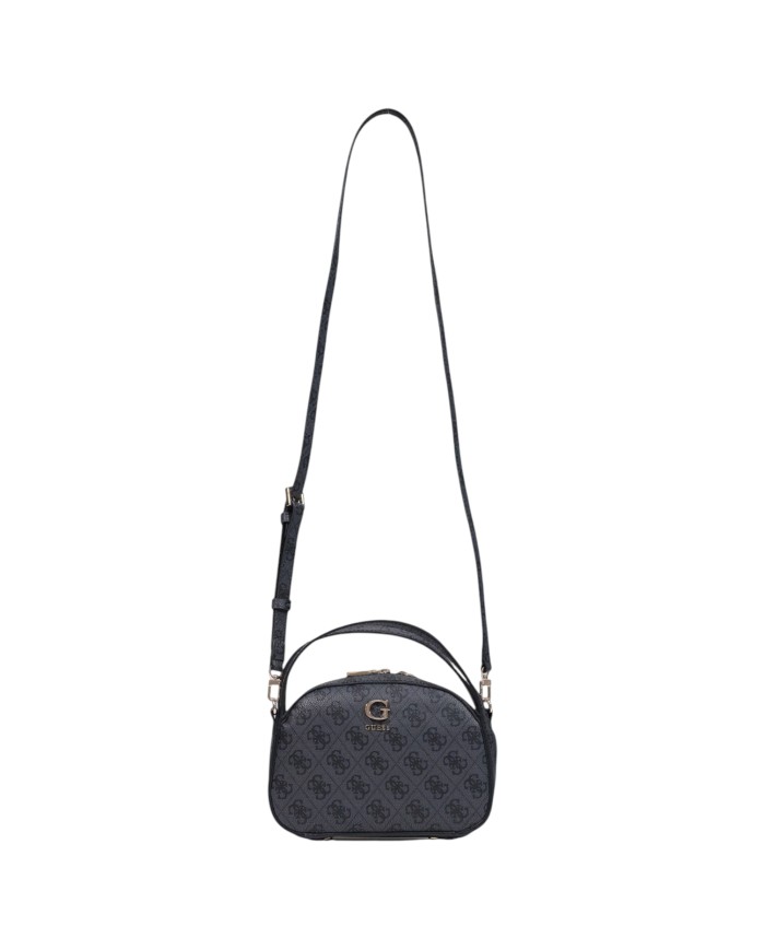 Tracolla Guess Donna Coleen 4 G Logo Leather Coal Black