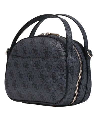 Tracolla Guess Donna Coleen 4 G Logo Leather Coal Black