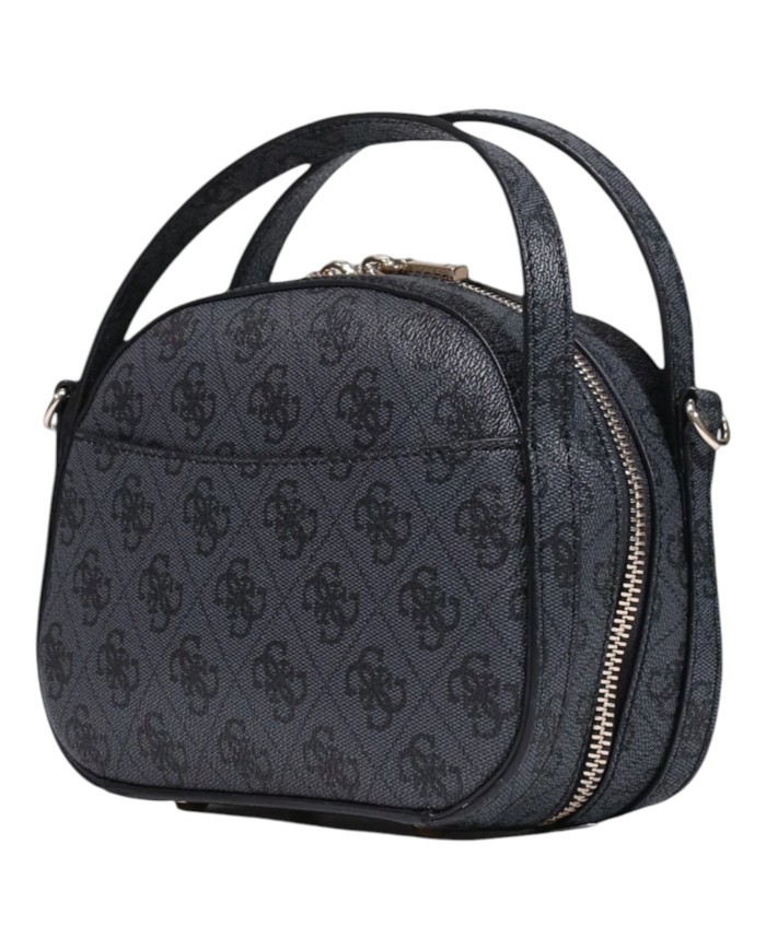 Tracolla Guess Donna Coleen 4 G Logo Leather Coal Black