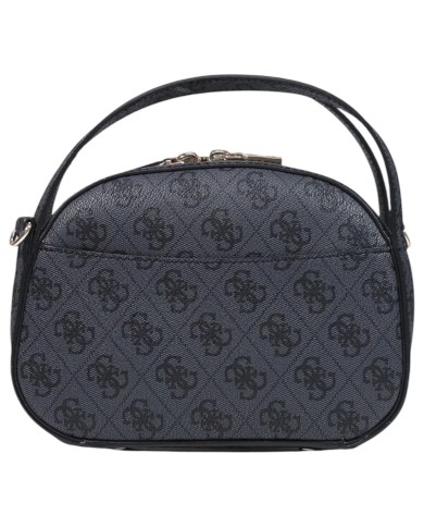 Tracolla Guess Donna Coleen 4 G Logo Leather Coal Black