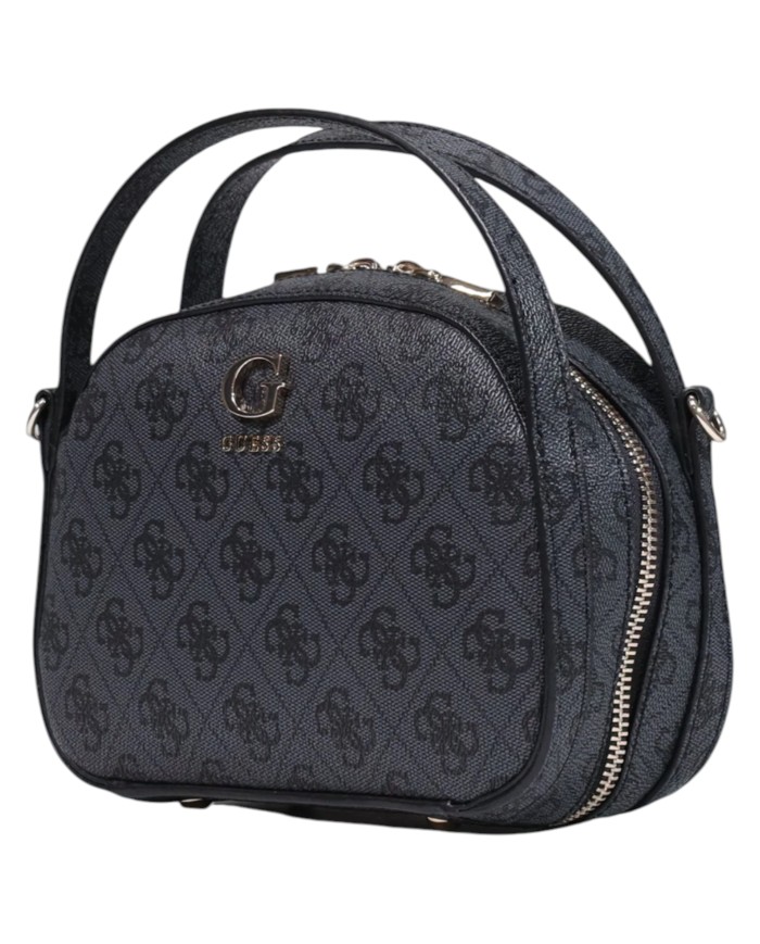 Tracolla Guess Donna Coleen 4 G Logo Leather Coal Black