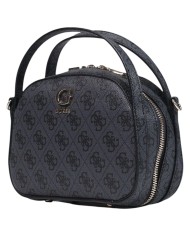 Tracolla Guess Donna Coleen 4 G Logo Leather Coal Black