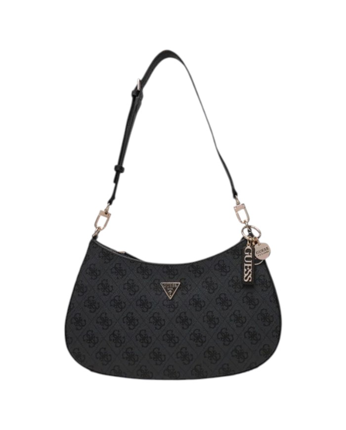 Tracolla Donna Guess Noelle II 4G Logo Leather Coal Black