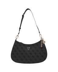Tracolla Donna Guess Noelle II 4G Logo Leather Coal Black