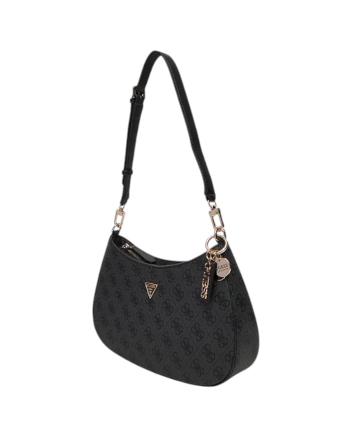 Tracolla Donna Guess Noelle II 4G Logo Leather Coal Black