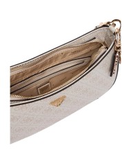 Tracolla Donna Guess Noelle II 4G Logo Leather Bone White