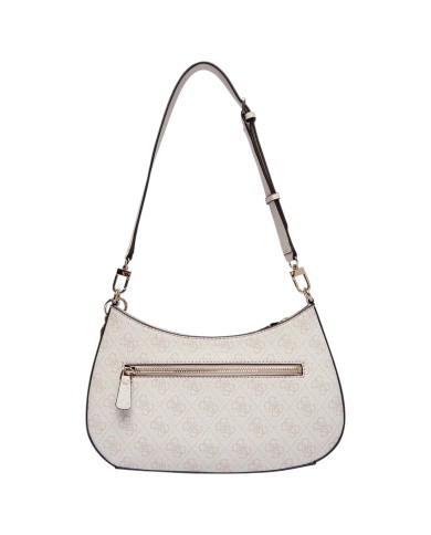 Tracolla Donna Guess Noelle II 4G Logo Leather Bone White