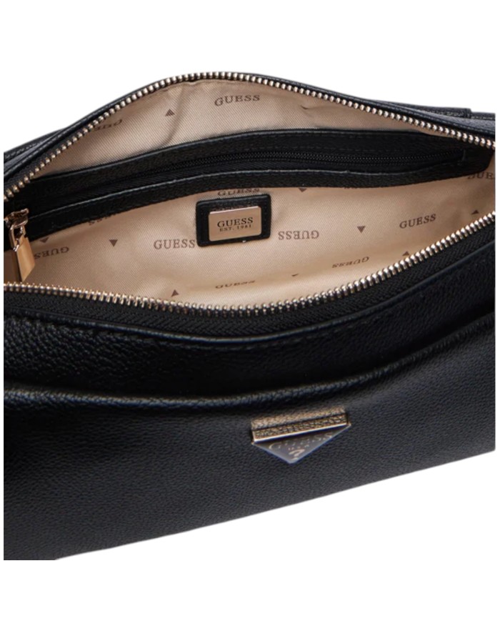 Tracolla Donna Guess Devon Mini Leather Black