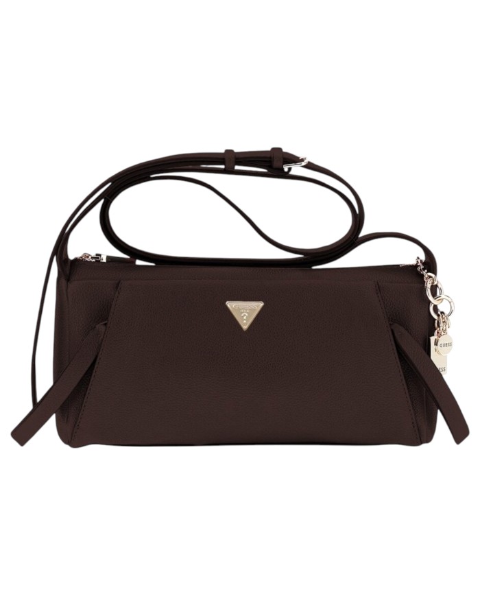 Tracolla Donna Guess Devon Mini Leather Brown