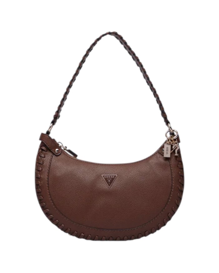 Borsetta Donna Guess Hobo Petra Leather Chocolate Brown