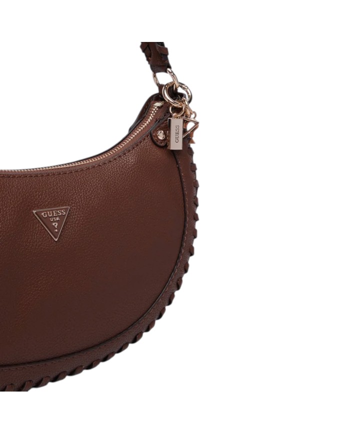 Borsetta Donna Guess Hobo Petra Leather Chocolate Brown