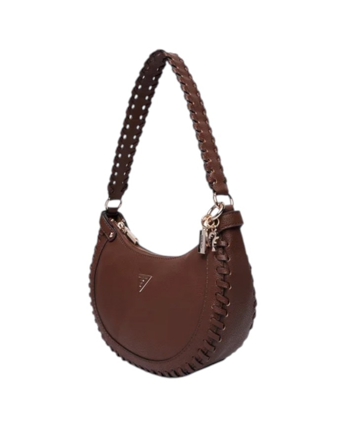 Borsetta Donna Guess Hobo Petra Leather Chocolate Brown