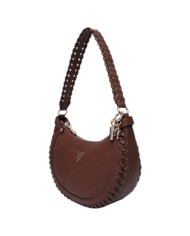 Borsetta Donna Guess Hobo Petra Leather Chocolate Brown