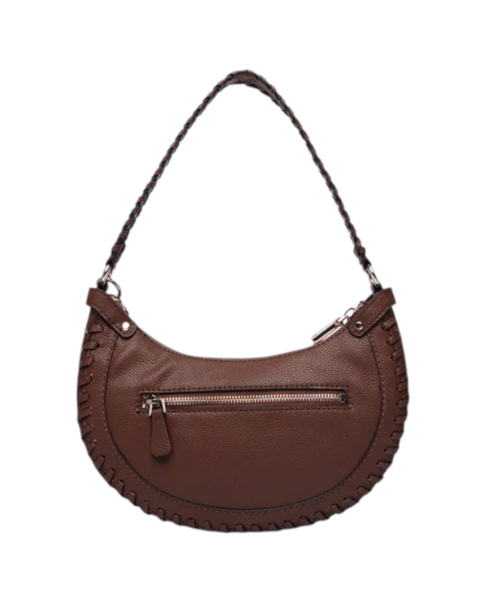 Borsetta Donna Guess Hobo Petra Leather Chocolate Brown
