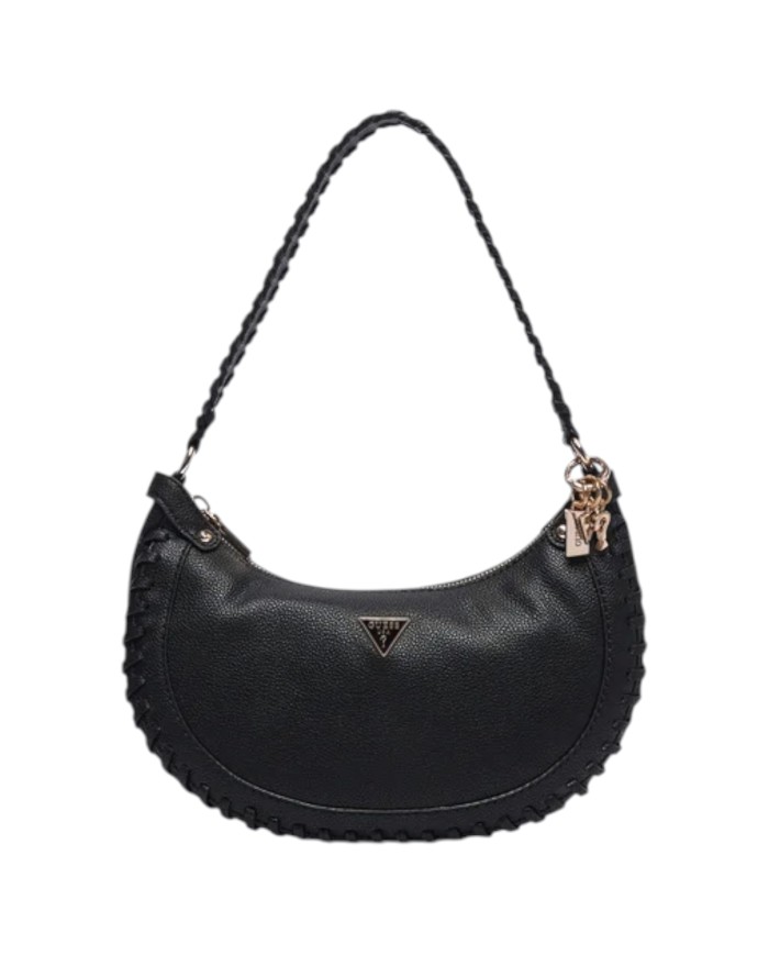 Borsetta Donna Guess Hobo Petra Leather Black