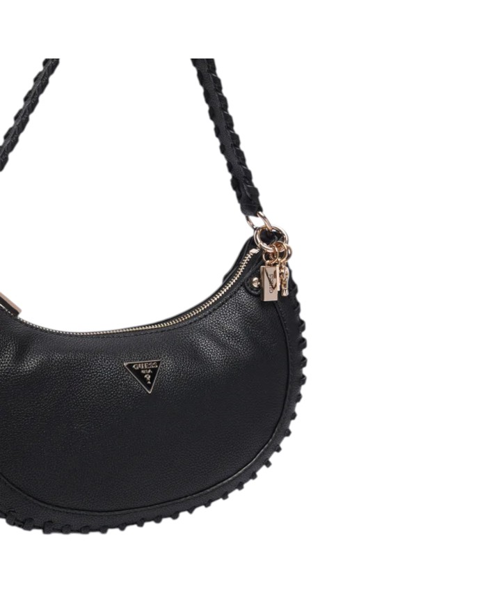 Borsetta Donna Guess Hobo Petra Leather Black