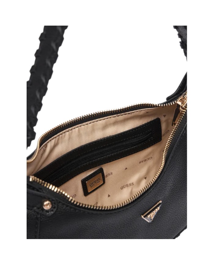 Borsetta Donna Guess Hobo Petra Leather Black
