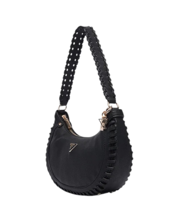 Borsetta Donna Guess Hobo Petra Leather Black