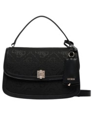 Tracolla Donna Guess Audrey 4 G Maxi Logo Leather Black