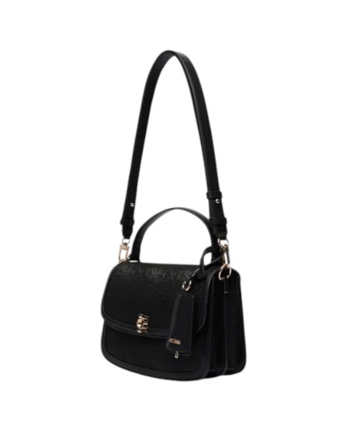 Tracolla Donna Guess Audrey 4 G Maxi Logo Leather Black