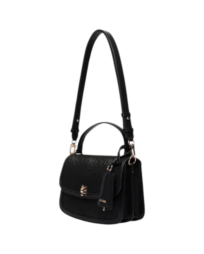 Tracolla Donna Guess Audrey 4 G Maxi Logo Leather Black