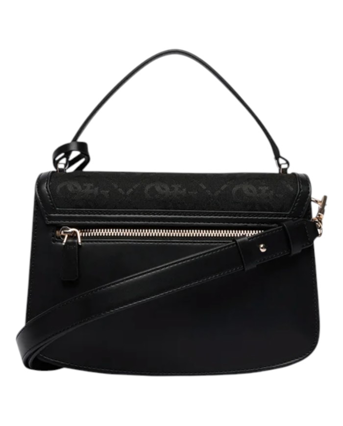 Tracolla Donna Guess Audrey 4 G Maxi Logo Leather Black