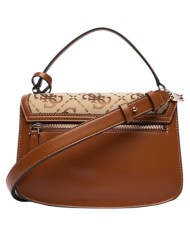 Tracolla Donna Guess Audrey 4 G Maxi Logo Leather Latte Beige