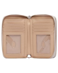 Portafoglio Donna Guess Lindesy Slg 4 G Logo Leather Bone White Cream